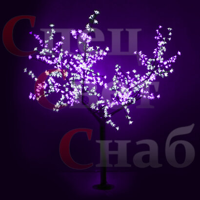 Светодиодное дерево "Сакура". Бело-фиолетовая. 3 м