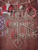 Световая фигура снежинка синяя/белая мигающая 90х80 см